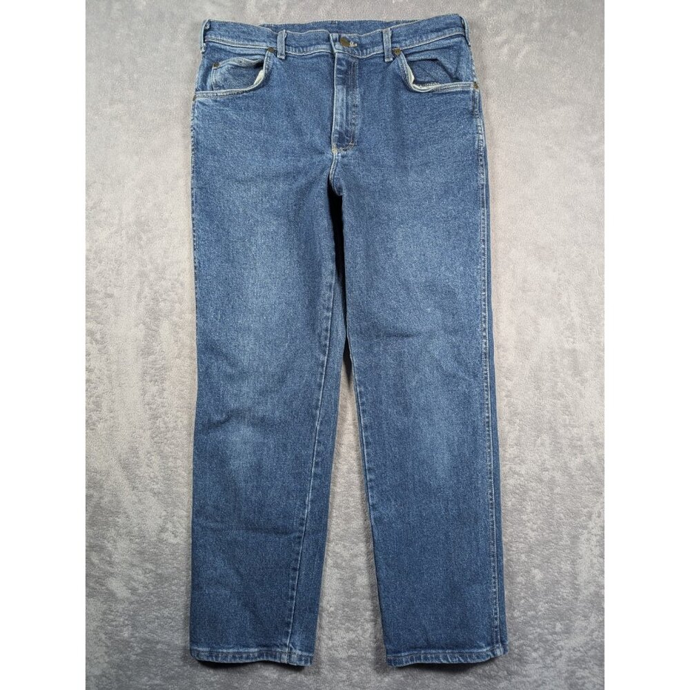 LL Bean Straight Leg Jeans Mens 36x30 Light Wash Rugged Chore Work Classic